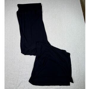 Enza Costa Women Sml Black Strapless Stretch Knit Minimalist Bodycon Maxi Dress